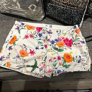 Old Navy white shirt with colorful flowers